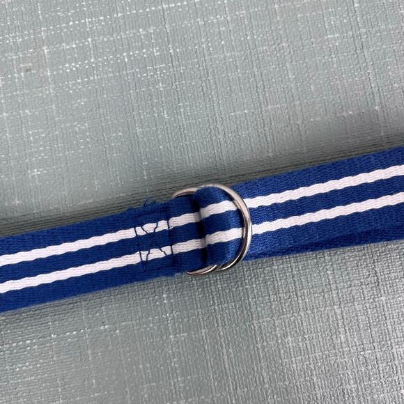 Ralph Lauren Blue and White Striped Canvas Belt 5T - Picture 2 of 6